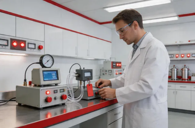 Pressure switch quality control and calibration laboratory